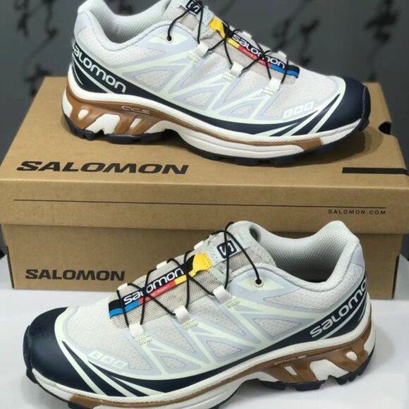 Salomon White and Navy Athletic Shoes - Picture 1 of 6
